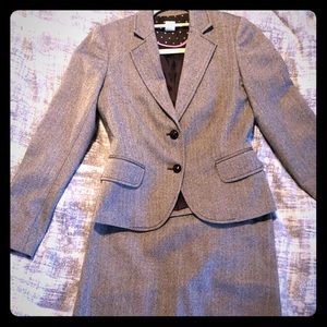 J. Crew Skirt Suit Brown Herringbone